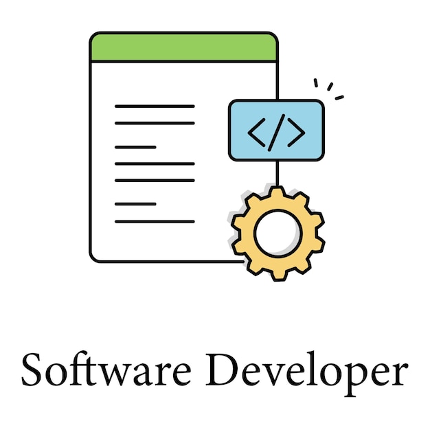 software developer icon showing coding programming and software creation