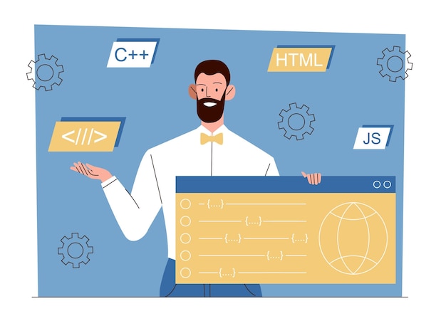 software developer with code