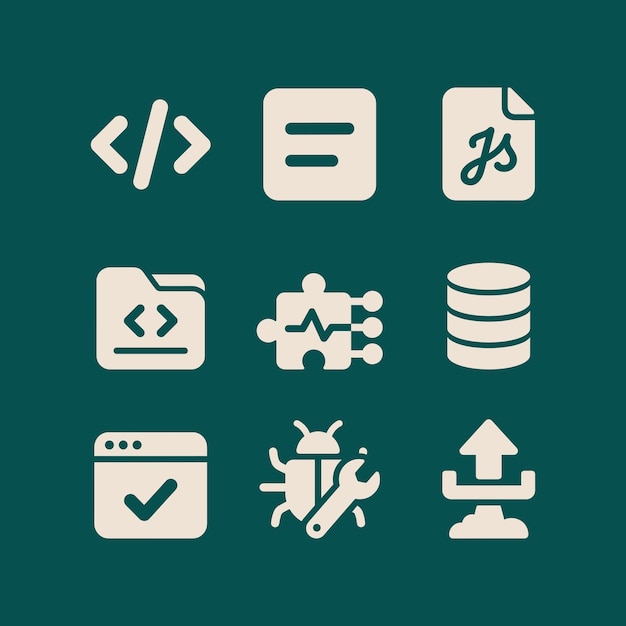 Software Development Coding and Web Programming Solid Icons