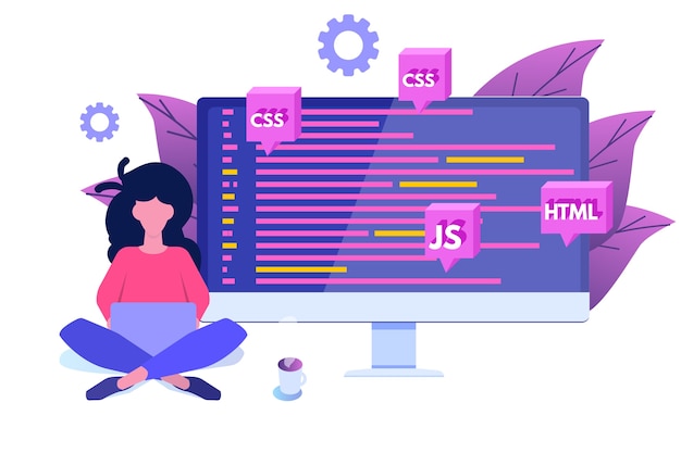 software development, programmer at work. big data processing. .