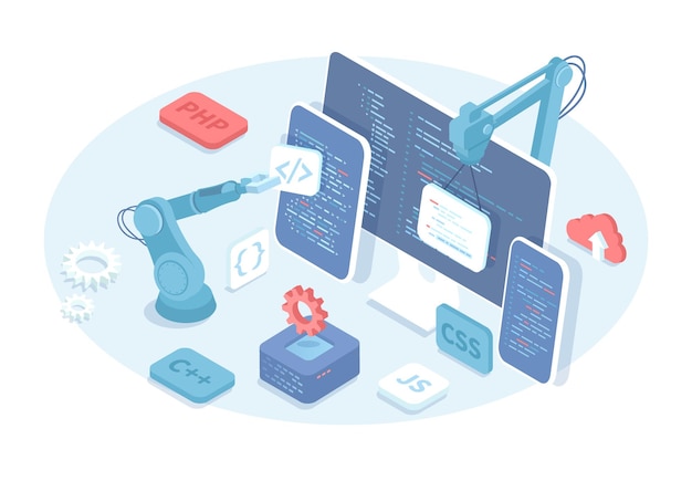 software development and programming apps for different devices engineering coding data processi