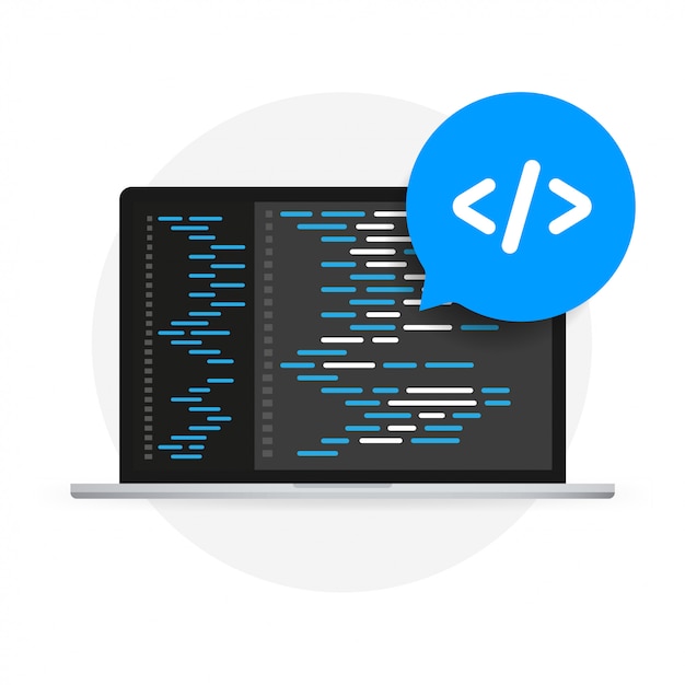 software development, programming, coding vector concept.