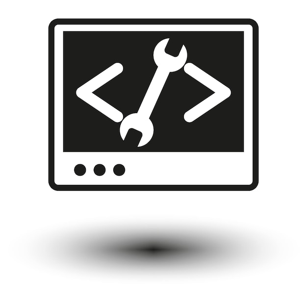 software development and programming icon coding tools on screen web development