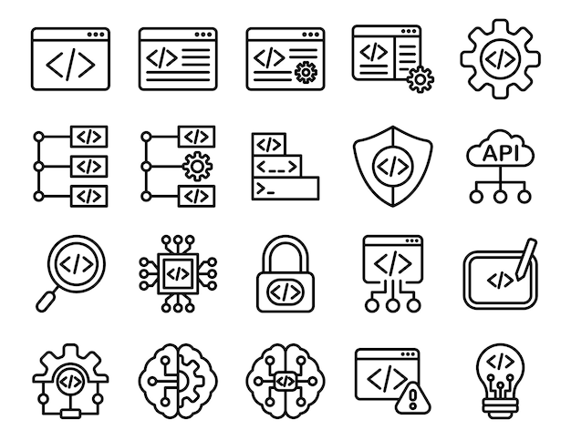 Software Development and Programming Icons Set
