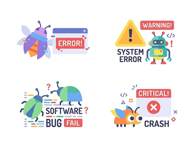 software error and bug elements set