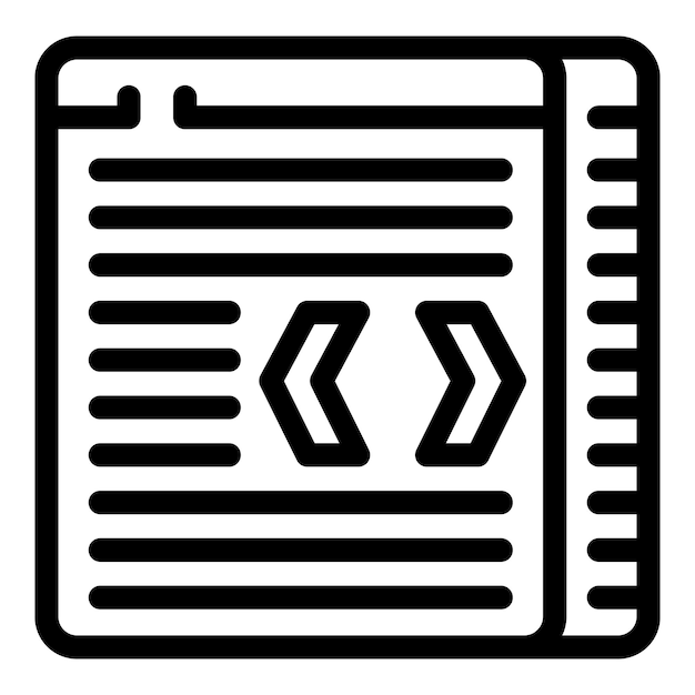 software script icon outline vector program coding instructions