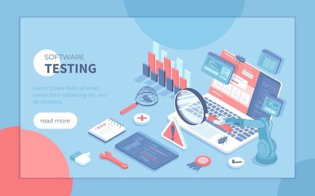 software testing process evaluation software application or website computer code analysis identi
