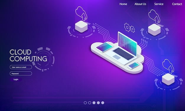 software, web development, cloud programming concept.