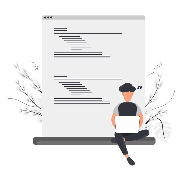 source code illustration programming script development concept