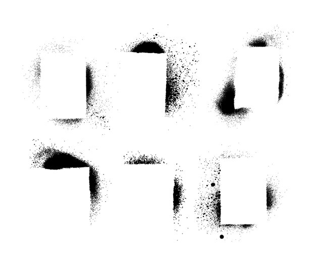 spray paint rectangular frames elements set