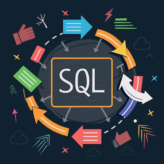 Современный язык программирования SQL для баз данных в разработке программного обеспечения или концепции приложений