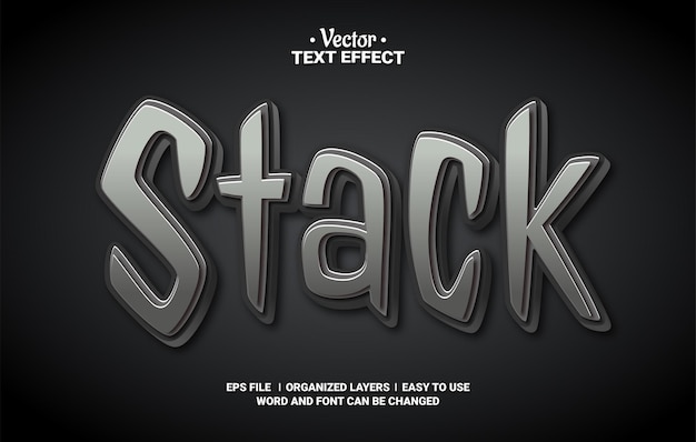 stack editable vector text effect
