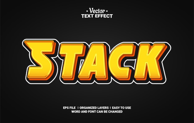 stack editable vector text effect