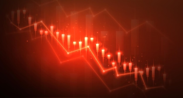 stock and economic crisis graph background trade exchange financial decrease