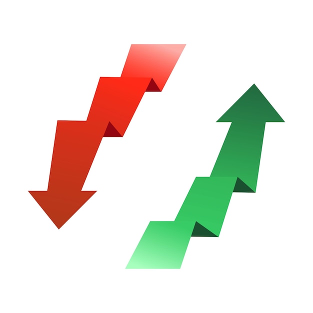 stock increase decrease arrow vector illustration