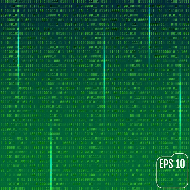 stream of binary code on screen abstract vector background data and technology decryption and encryption computer matrix illustration