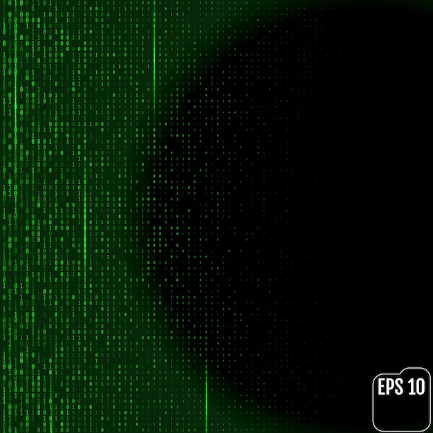 stream of binary code on screen abstract vector background data and technology decryption and encryption computer matrix illustration