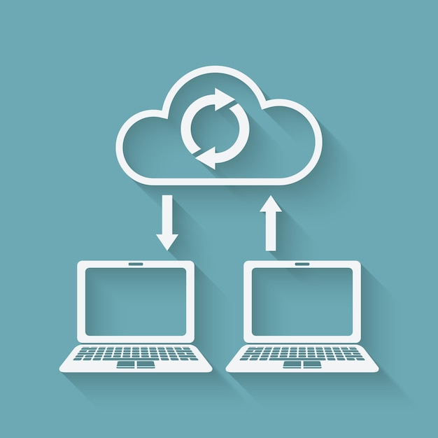 sync data cloud computing concept