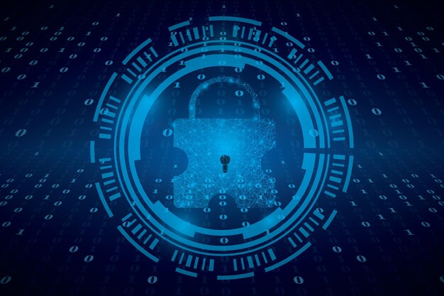 technology security binary code background