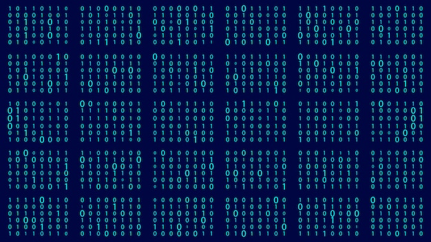 technology stream binary code digital illustration blue matrix background programming coding hacking and encryption