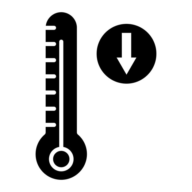 temperature decrease vector icon can be used for global warming iconset