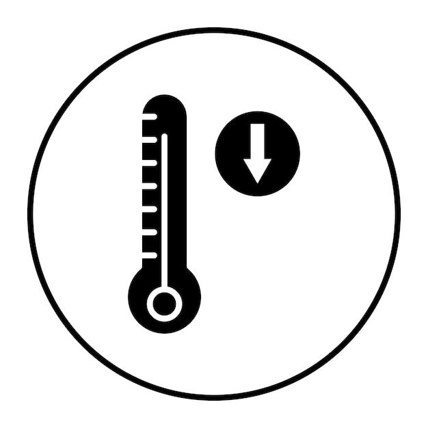 temperature decrease vector icon can be used for global warming iconset