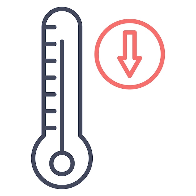 temperature decrease vector illustration style
