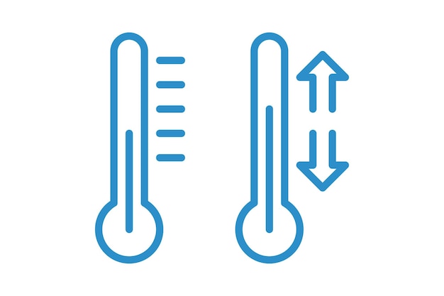 temperature increase and decrease line icon thermometer with up and down arrows climate adjustment