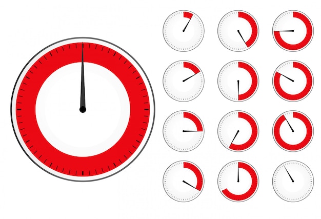 timer clock set . red countdown timer