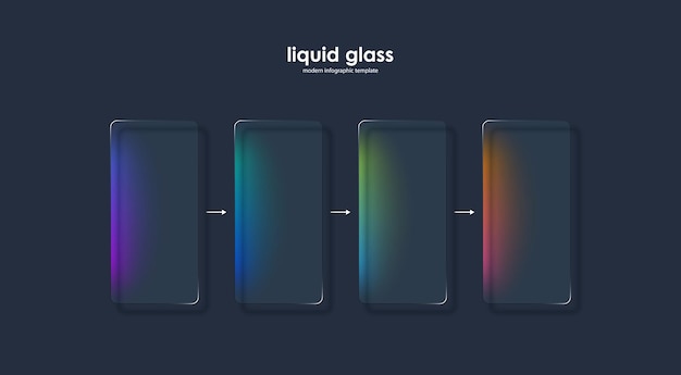 translucent rectangular elements placed in horizontal row