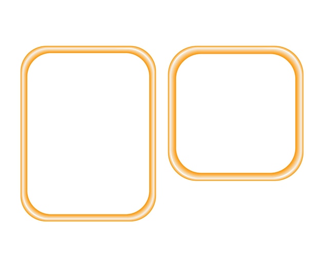 two orange rounded rectangular frames