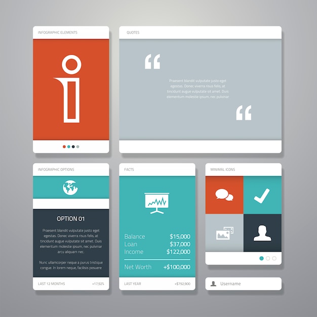 user interface vector template elements