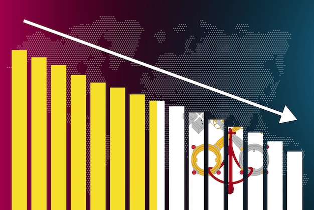 vatican bar chart graph decreasing values crisis and downgrade news banner fail and decrease