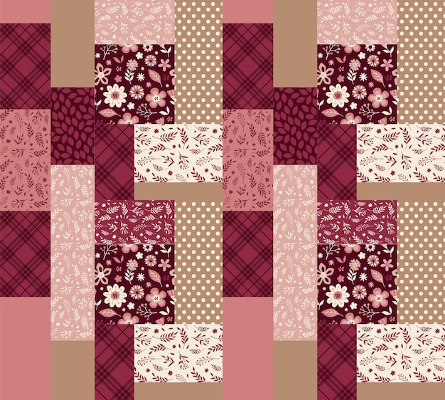 vector abstract seamless patchwork pattern