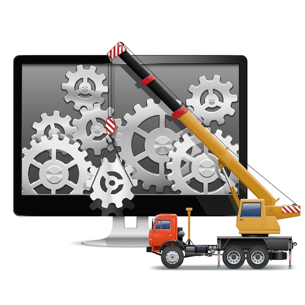 vector basic computer web design