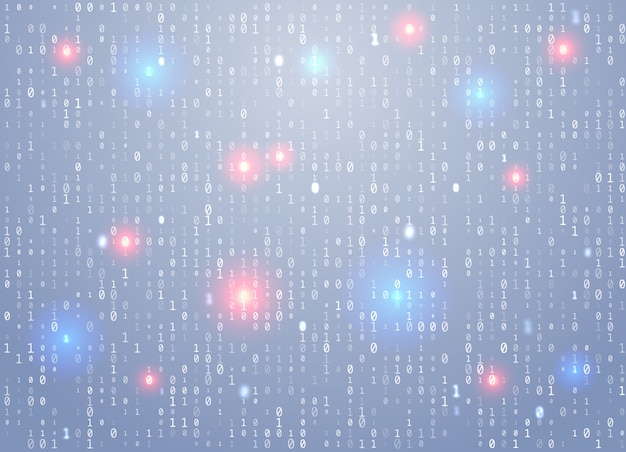 vector binary code background with highlight an important element, error, software vulnerability. 
