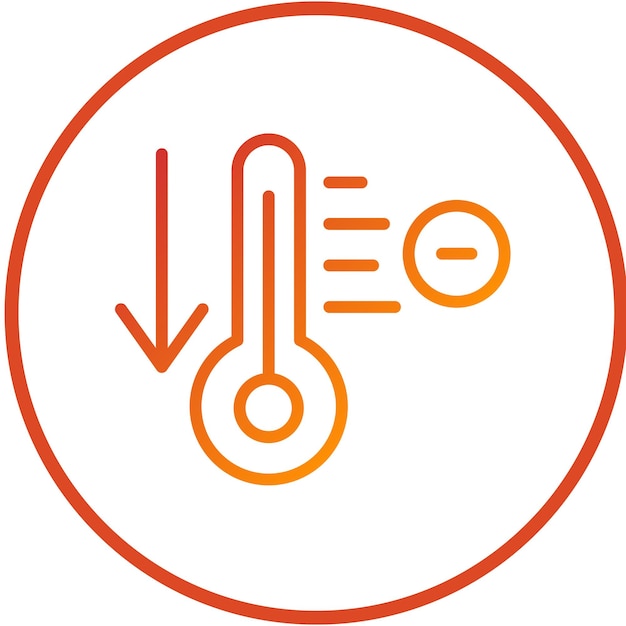 vector design temperature decrease icon style