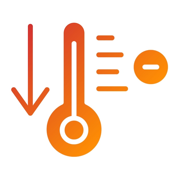 vector design temperature decrease icon style