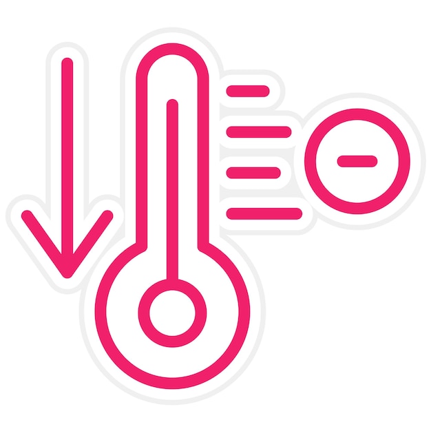 vector design temperature decrease icon style