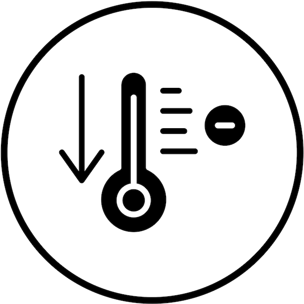 vector design temperature decrease icon style
