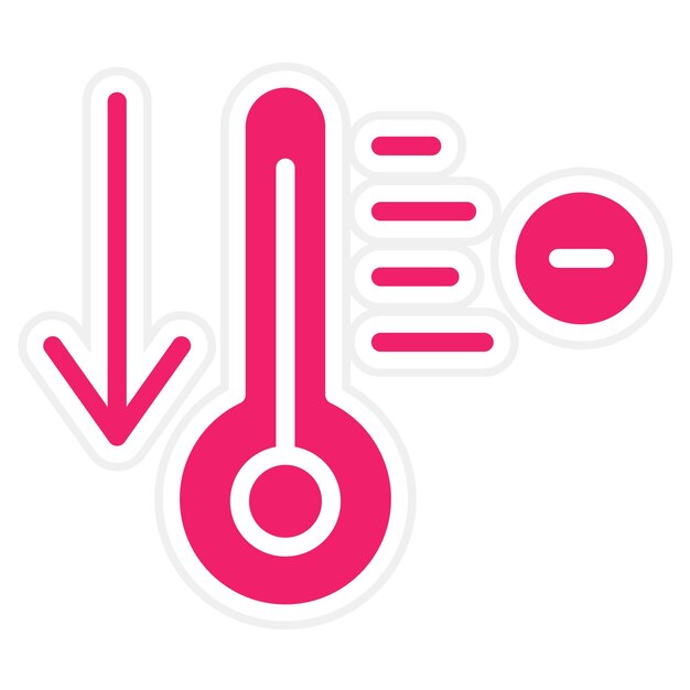 vector design temperature decrease icon style