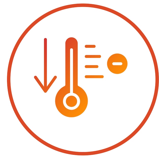 vector design temperature decrease icon style