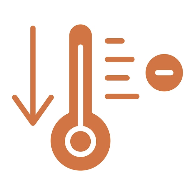 vector design temperature decrease icon style