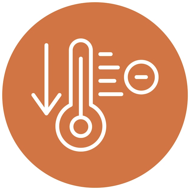 vector design temperature decrease icon style