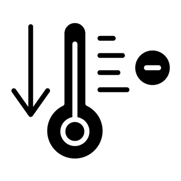 vector design temperature decrease icon style