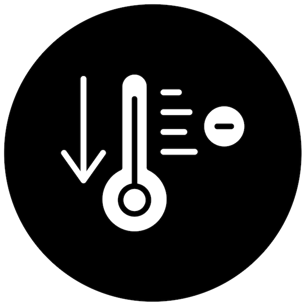 vector design temperature decrease icon style