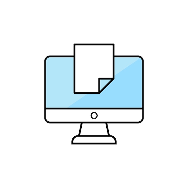 vector document and computer flat icon