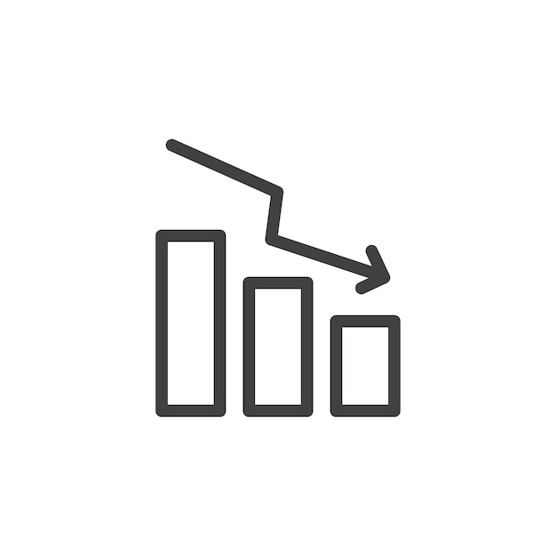 vector icon decrease line style vector line sign symbol