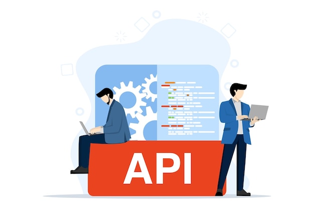 vector illustration of api application programming interface concept of coding service