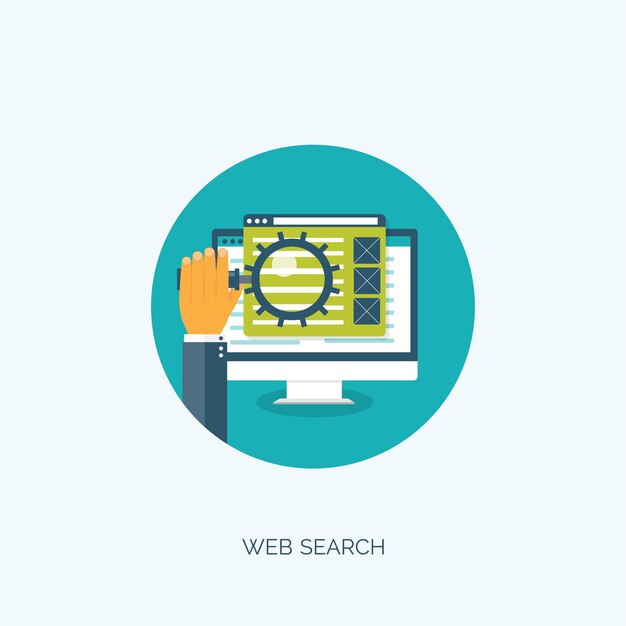 vector illustration flat background coding programming seo search engine optimisation app development creation software program code web design